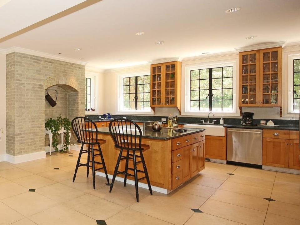 The open-concept kitchen and dining area.