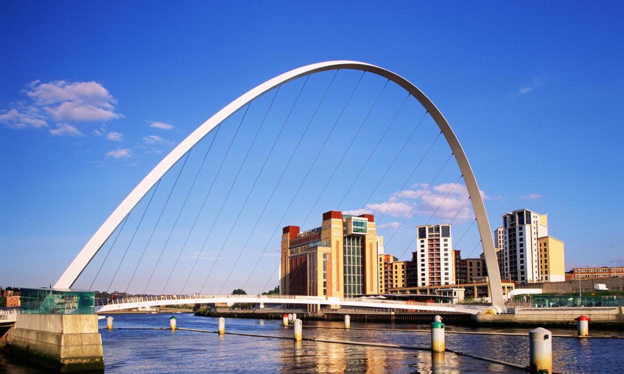 <span>Gateshead Millennium Bridge. The north-east of England was found to have the lowest overall and average wealth.</span><span>Photograph: Jon Arnold Images Ltd/Alamy</span>