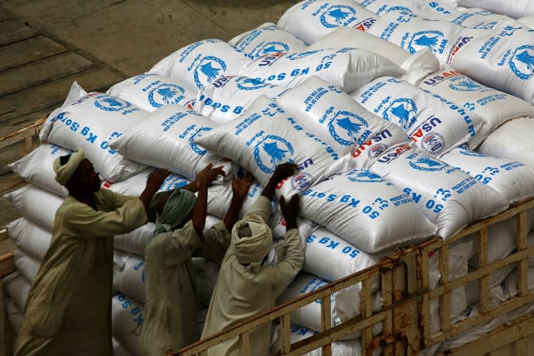 US aid to foreign countries, as seen here arriving in Port Sudan, would be dramatically reduced under Trump's new budget proposal