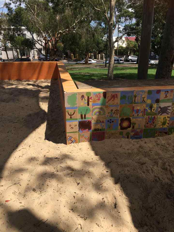 Pictured is the sandpit at Pioneers Memorial Park in Leichhardt. 