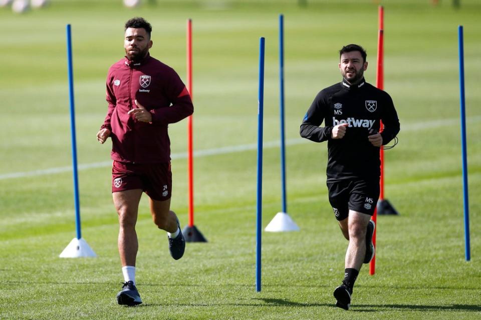 Ryan Fredericks trains alone as he recovers from a groin injury (Action Images via Reuters)