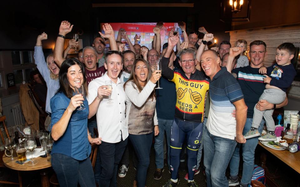 Simon Yates' father John joined family and friends to celebrate his son winning the Vuelta a Espana  - PUL COOPER