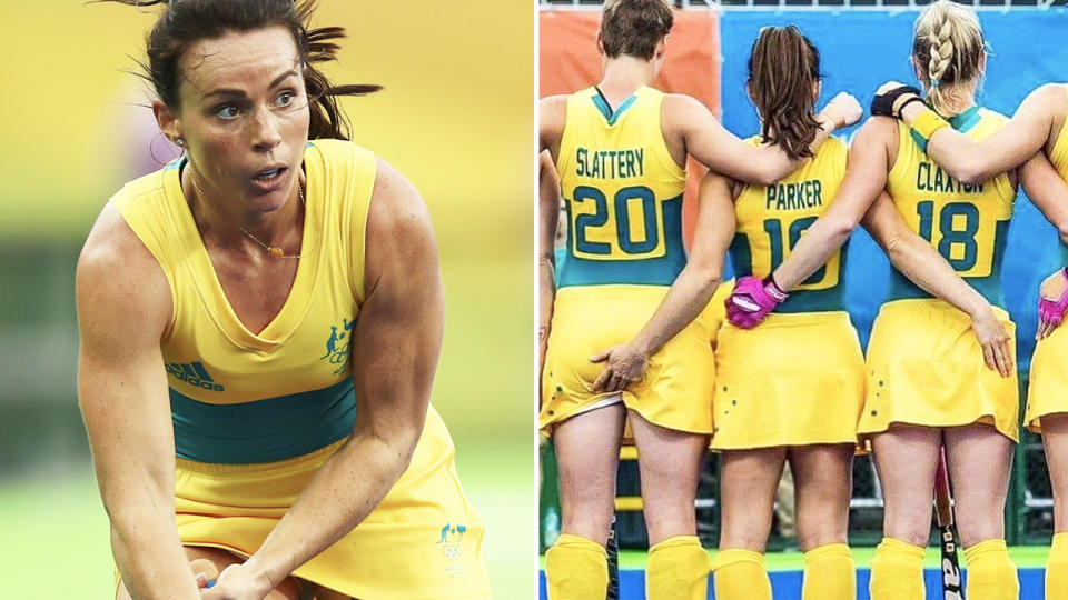 Georgie Parker, pictured here in action for the Hockeyroos.