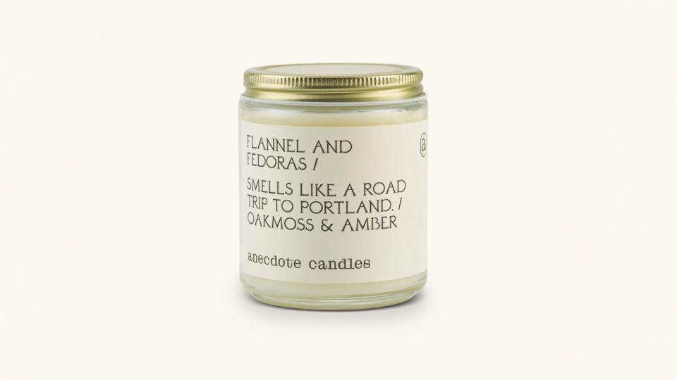 If typical fall scents aren't your thing, go with this forest-inspired candle from Anecdote Candles.