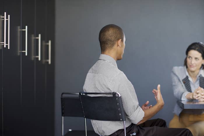 two people in a job interview