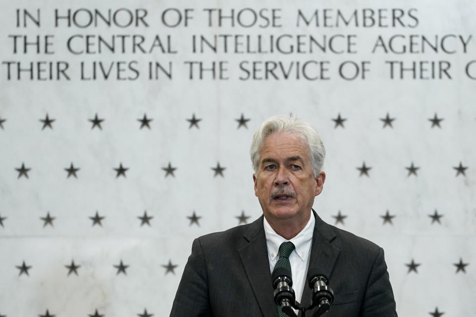 CIA Director William Burns speaks at the agency's headquarters in Langley, Va., July 8, 2022. (Susan Walsh / AP file)
