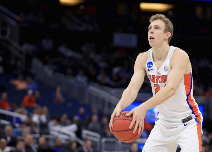 Florida’s Canyon Barry makes 88 percent of his free throws, and he does so shooting underhanded. (Getty)