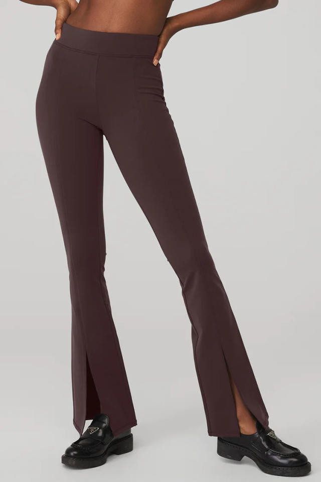 Airbrush High-Waist Cinch Flare Legging in Black by Alo Yoga