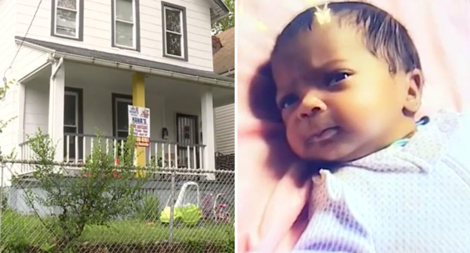 Photo of Nana’s Home Daycare and baby Di’Yanni Griffin who died after spending the morning there on Tuesday.