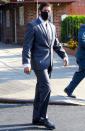 <p>Jon Bernthal arrives on the set of <i>The Many Saints of Newark </i>on Monday in N.Y.C. </p>