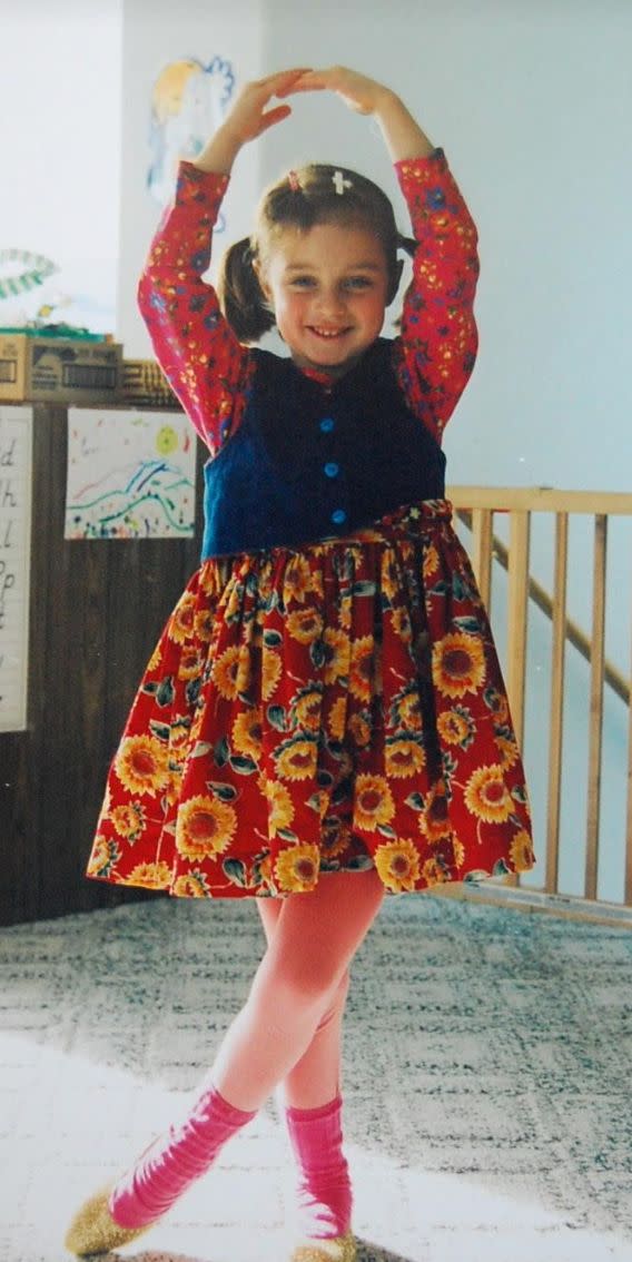 Nina at home on the morning of her first day of Kindergarten in 1997.