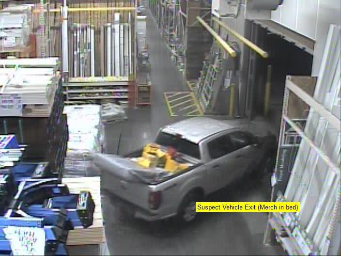 The suspects appear to be using a 2020 to 2022 Ford Ranger that was seen on surveillance video at the Poulsbo Home Depot at 2:28 a.m. on 2-13-23.
