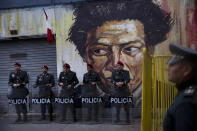 <p>Police stand guard near Congress during the inauguration ceremony for Peru’s new President Pedro Pablo Kuczynski in Lima, Peru, July 28, 2016. Kuczynski assumed Peru’s presidency Thursday with a Cabinet that shares his Ivy League, pro-business pedigree — a reliance on technocrats that could become a liability as he deals with an unfriendly congress and a resurgent left. (Photo: Rodrigo Abd/AP)</p>