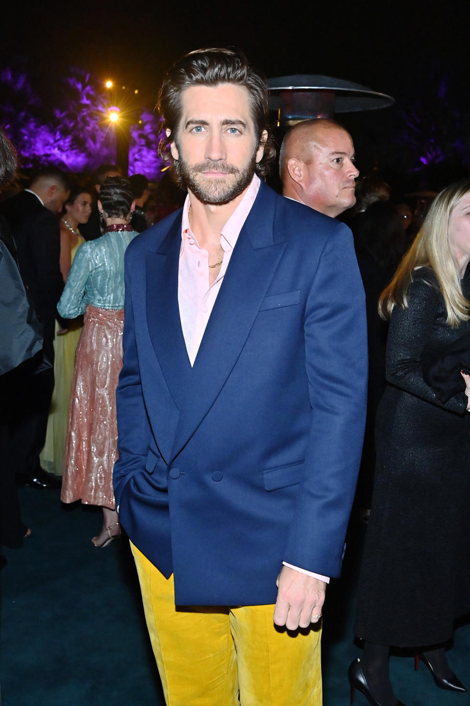 jake is wearing gucci at a lacma event