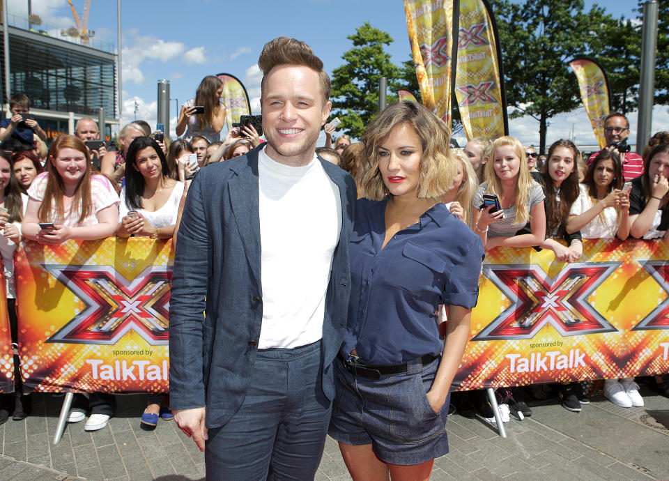 Olly Murs and Caroline Flack arriving for the X Factor Auditions at the SSE Arena in Wembley, London.
