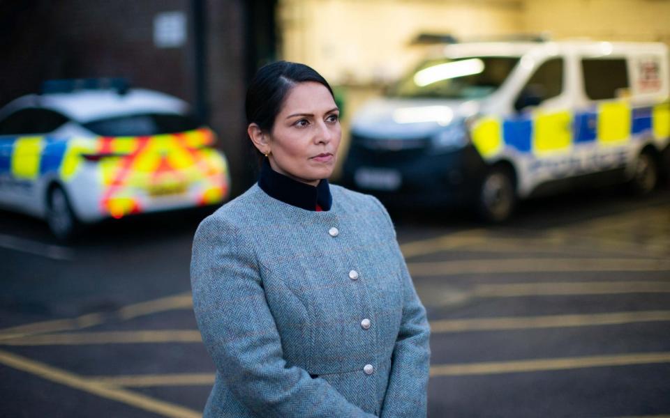 Home Secretary Priti Patel has been visiting police officers around the country as part of her duties  - PA