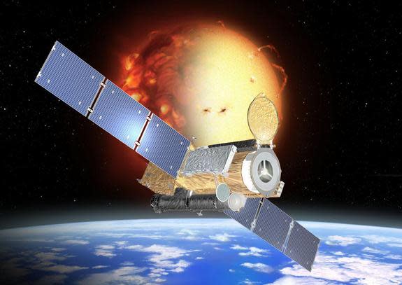 The Hinode solar observing satellite launched in September 2006 and has delivered remarkable imagery of solar flares, eruptions, transits and more over the last 10 years. This is an artist's impression of