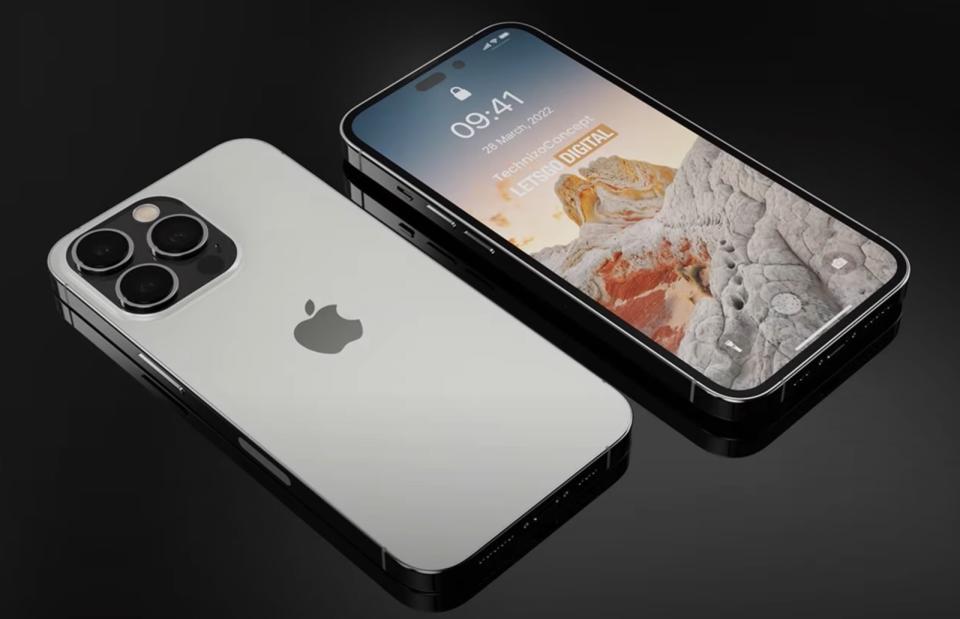 iPhone 14 Pro 3D renders: New notch design and rear camera. - Credit: Technizo Concept and LetsGoDigital