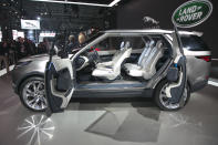 The 2015 Land Rover Discovery Vision Concept is introduced during the 2014 New York International Auto Show, at the Javits Convention Center, in New York, Wednesday, April 16, 2014. (AP Photo/Richard Drew)