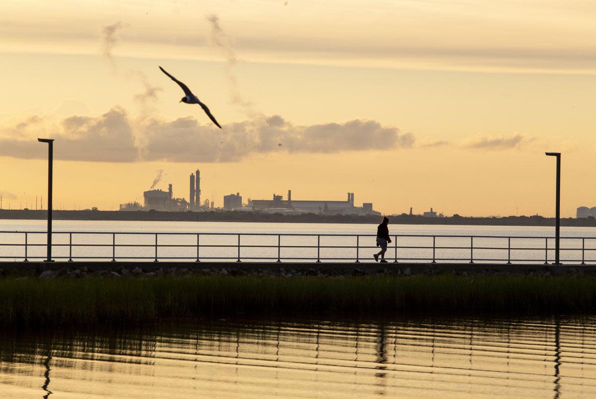 Max Midstream’s Seahawk Oil Terminal sits about four miles across Lavaca Bay from a jetty at Port Lavaca, Texas.