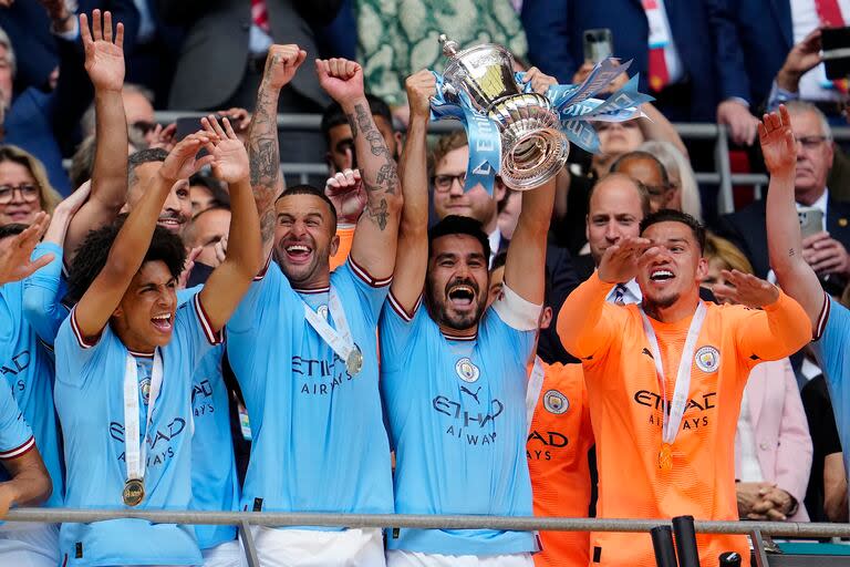 La celebración de Manchester City tras ganar la FA Cup en la última temporada, ante el United