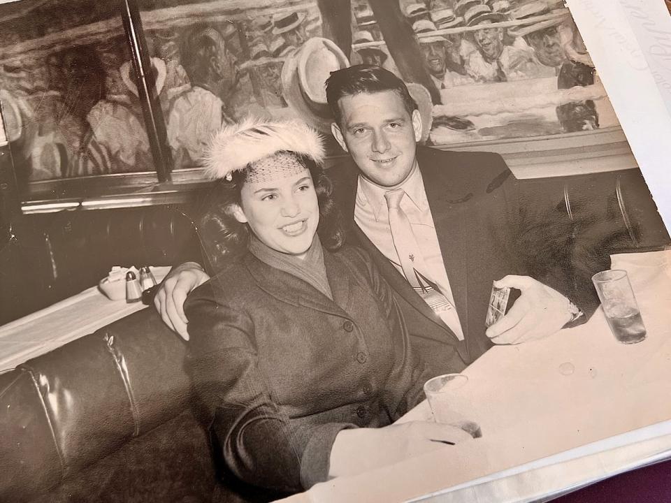 An undated photo of Jean and Merlyn Carter of Hay River, N.W.T., at Jack Dempsey's restaurant in New York.