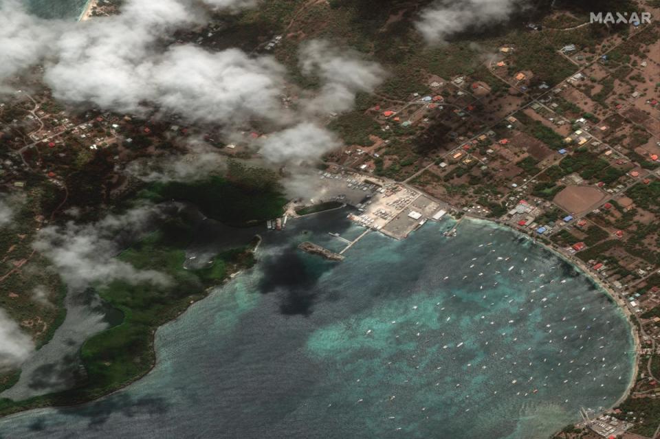 Grenada’s Carriacou Island pictured in 2023 (Satellite image ©2024 Maxar Technologies)