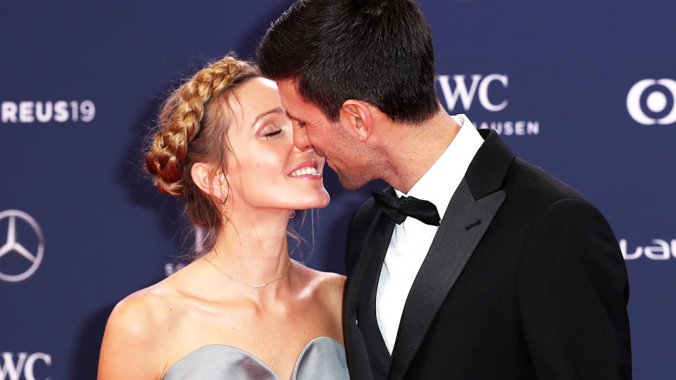 Jelena and Novak Djokovic, pictured here at the Laureus World Sports Awards in 2019.