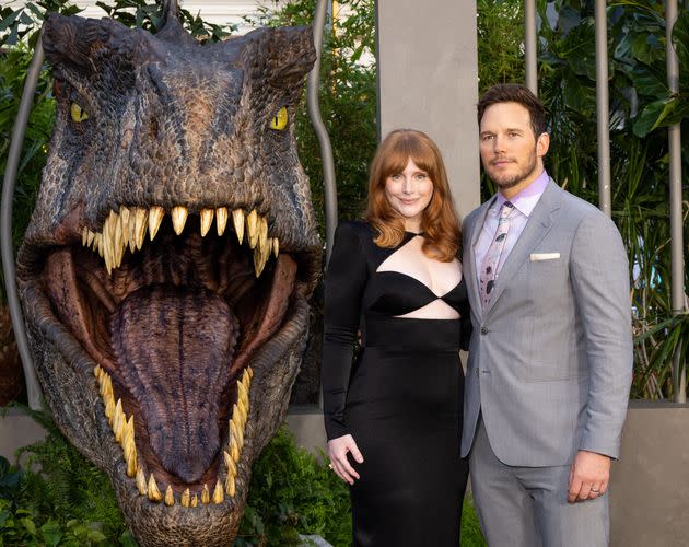 Bryce Dallas Howard and Chris Pratt arrive at the premiere of 