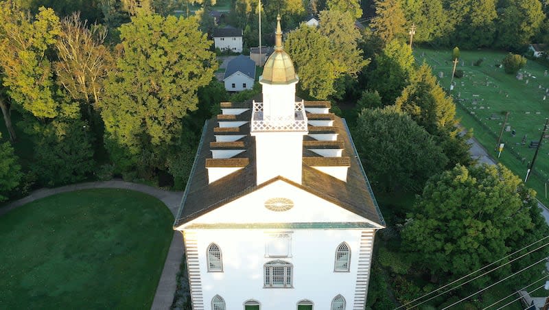 The sun rises on the Kirtland Ohio Temple in Kirtland, Ohio on Saturday, Aug. 26, 2023.