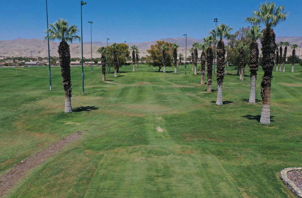 The 10th hole at The Lights at Indio Golf Course in Indio, Calif., August 4, 2023. 