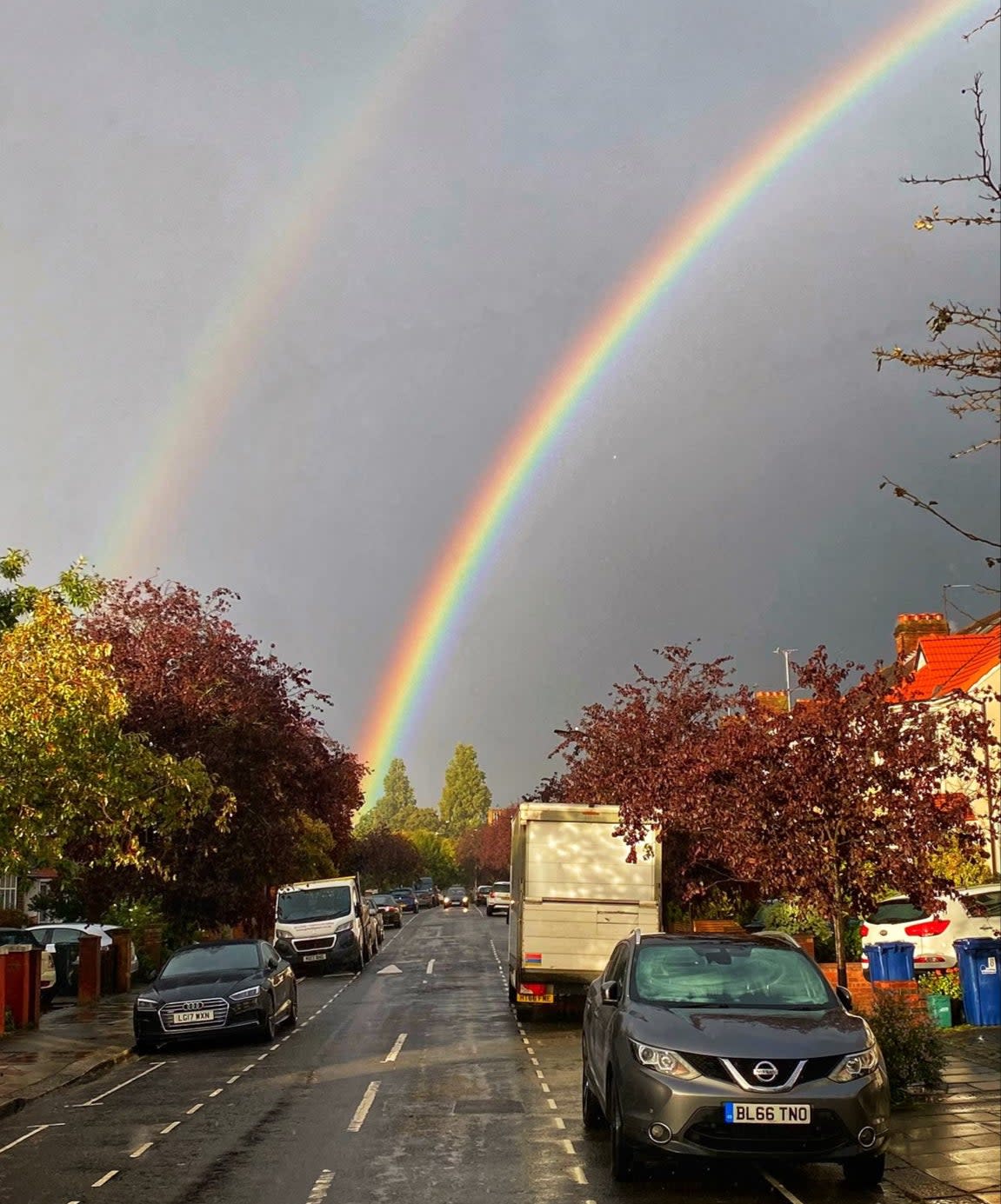 West Londoners spotted a double rainbow as the rain stopped for a moment (Amal Abid)