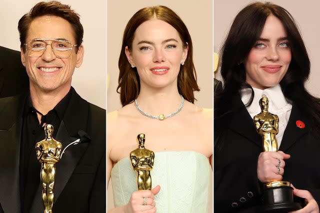 <p>Arturo Holmes/Getty Images (2); John Shearer/WireImage</p> Robert Downey Jr., Emma Stone, Billie Eilish are 2024 Oscar winners