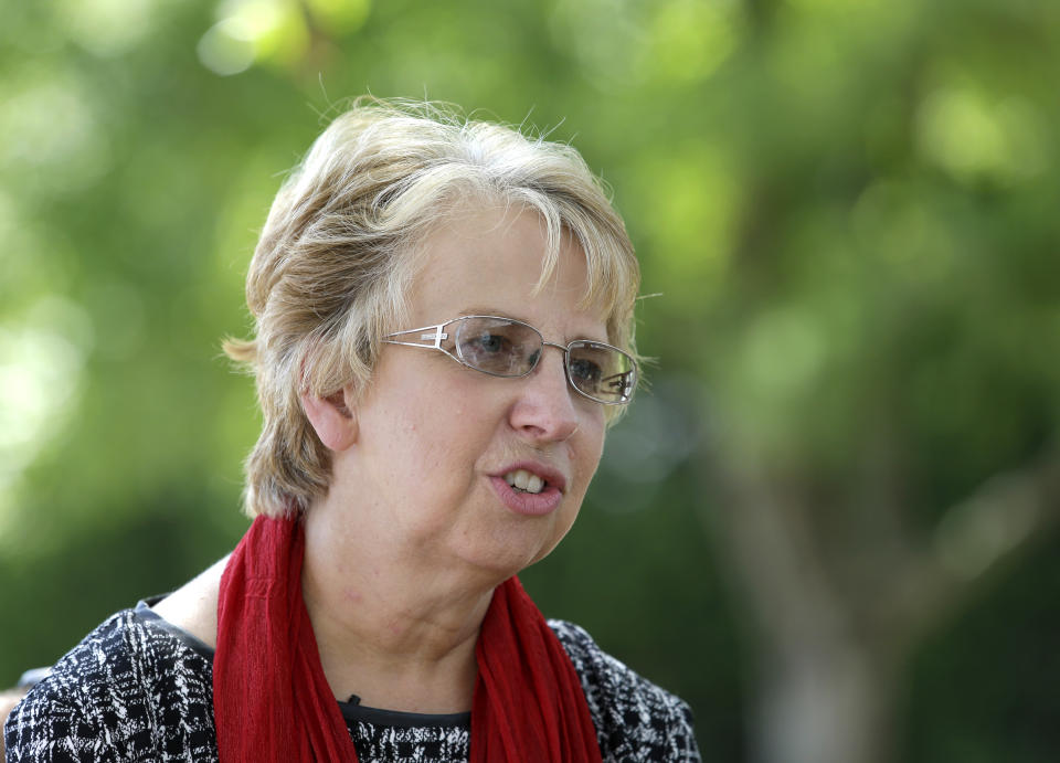 Nancy Writebol speaks at a news conference in Charlotte, N.C., on Sept. 2, 2014. (Bob Leverone/AP)