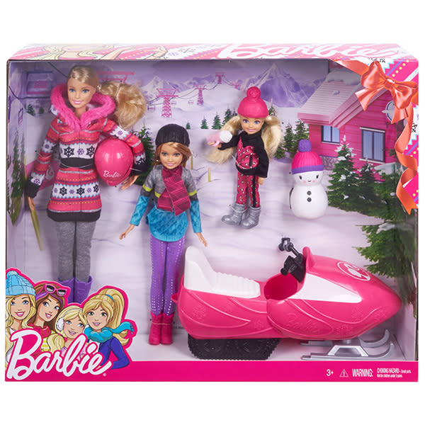Sisters are doing it for themselves with this winter-themed Barbie set (Sainsbury’s)