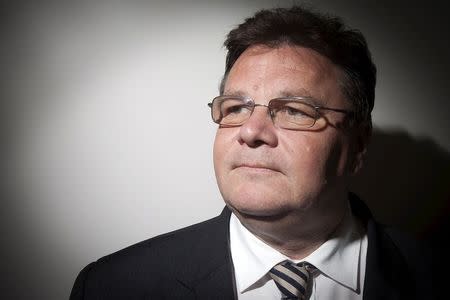 Lithuanian Foreign Minister Linas Linkevicius poses for a portrait at United Nations Headquarters in the Manhattan borough New York May 28, 2015. Linkevicius confirmed on Thursday reports that Russia has been massing troops and weaponry near the border of Ukraine and urged pressure on Moscow until it stops supporting Ukrainian rebels. REUTERS/Carlo Allegri