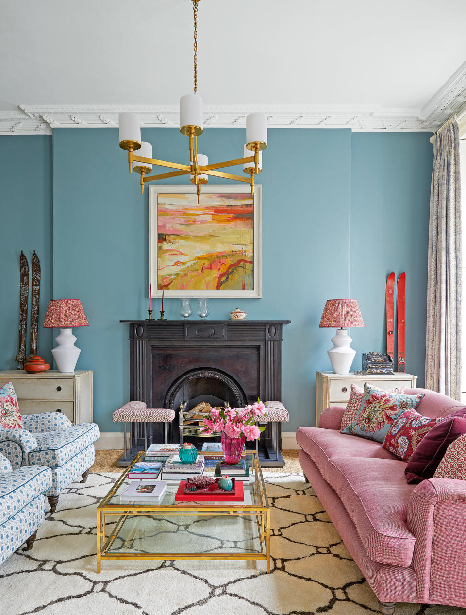 5. Create a focal point with a pink sofa