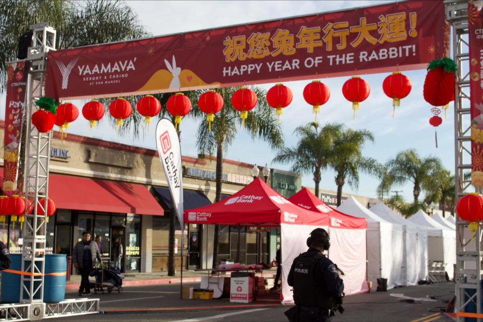 Police investigate a shooting after a Lunar New Year celebration in Monterey Park, California, on Jan. 22, 2023.