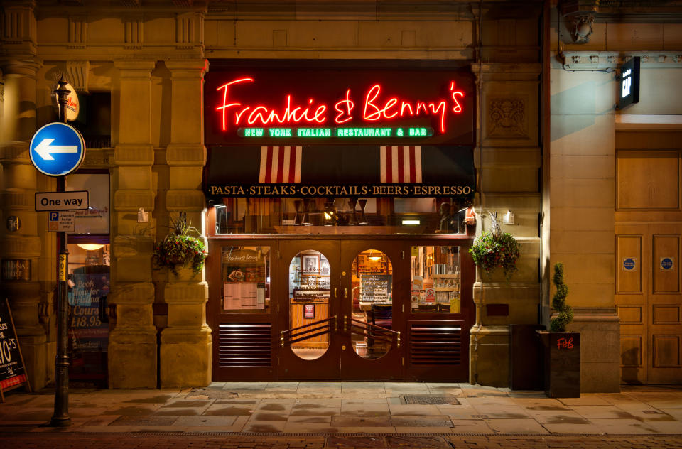Frankie & Benny’s Italian-American restaurant chain was one of six awarded Which?’s Eco Provider endorsement (Alamy/PA)