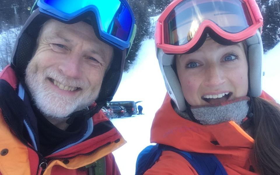 Ski Club representative David Baker with his daughter Anna in Zermatt