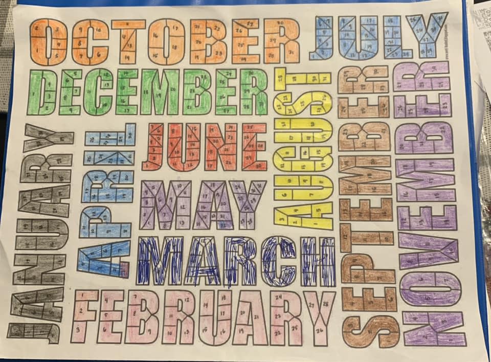 wallking coloring book calendar (Deborah Canady)