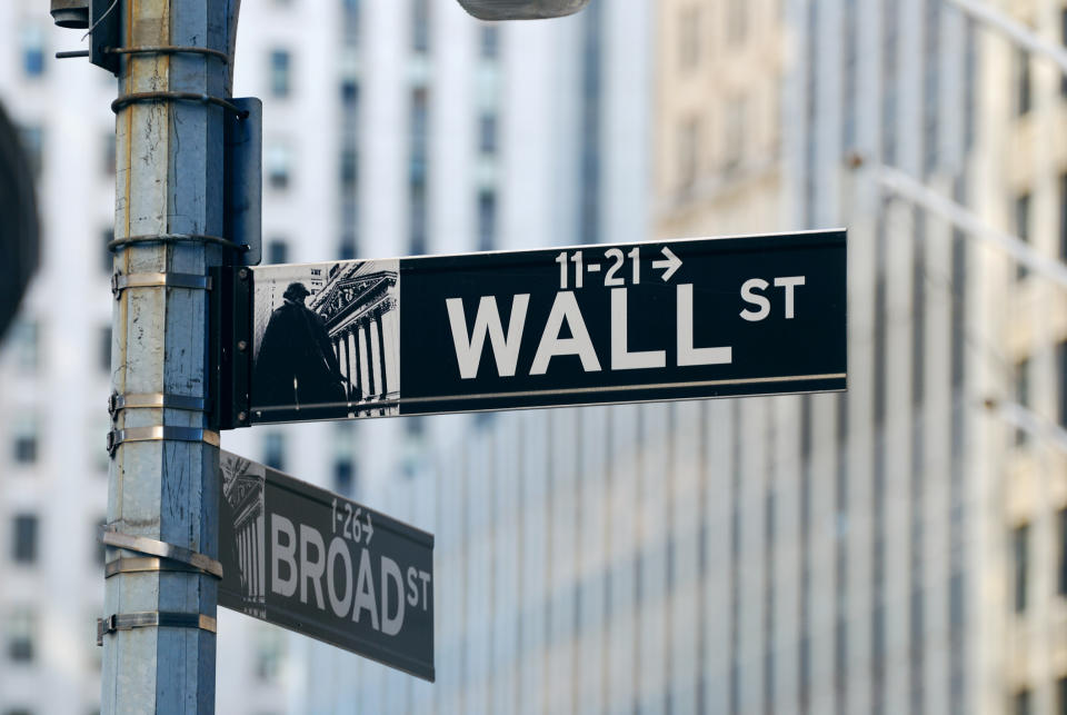 A Wall Street sign.