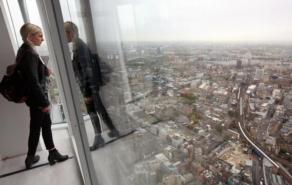 The observation floors of The Shard skyscraper offer 360 degree aspect of London, and at 244m they are twice the height of any other viewing platform in the city (Oli Scarff/Getty Images)