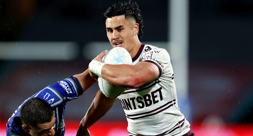 Seen here, young Manly playmaker Kaeo Weekes in the NRL.
