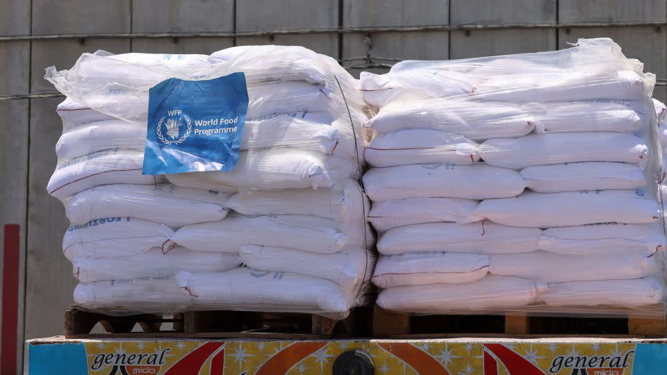 Humanitarian aid for the Gaza Strip is processed at the Kerem Shalom border crossing between southern Israel and Gaza, on May 30, 2024. - Jack Guez/AFP/Getty Images