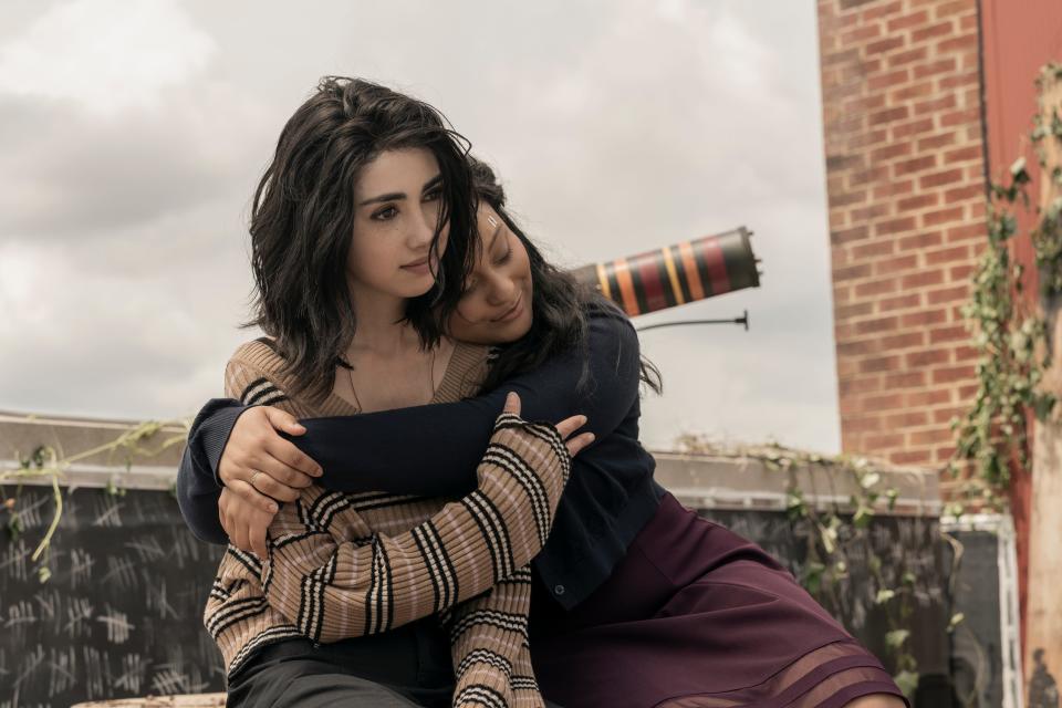 Hope (Alexa Mansour), left, and Iris (Aliyah Royale) are sisters in the AMC spinoff series, 'The Walking Dead: World Beyond."