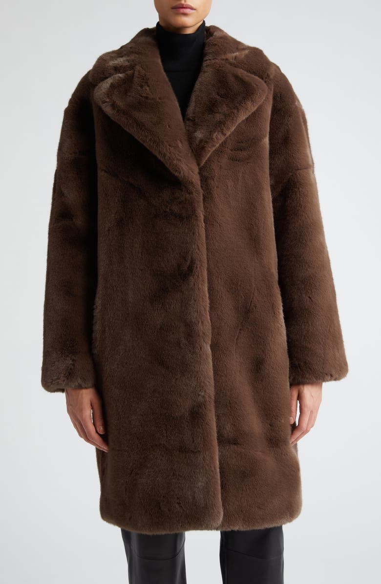 Camille Long Faux Fur Cocoon Coat