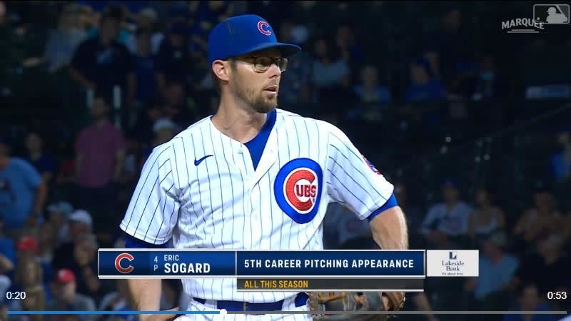 小熊二壘手索加德（Eric Sogard）本季第5度登板。（圖／翻攝自小熊推特）