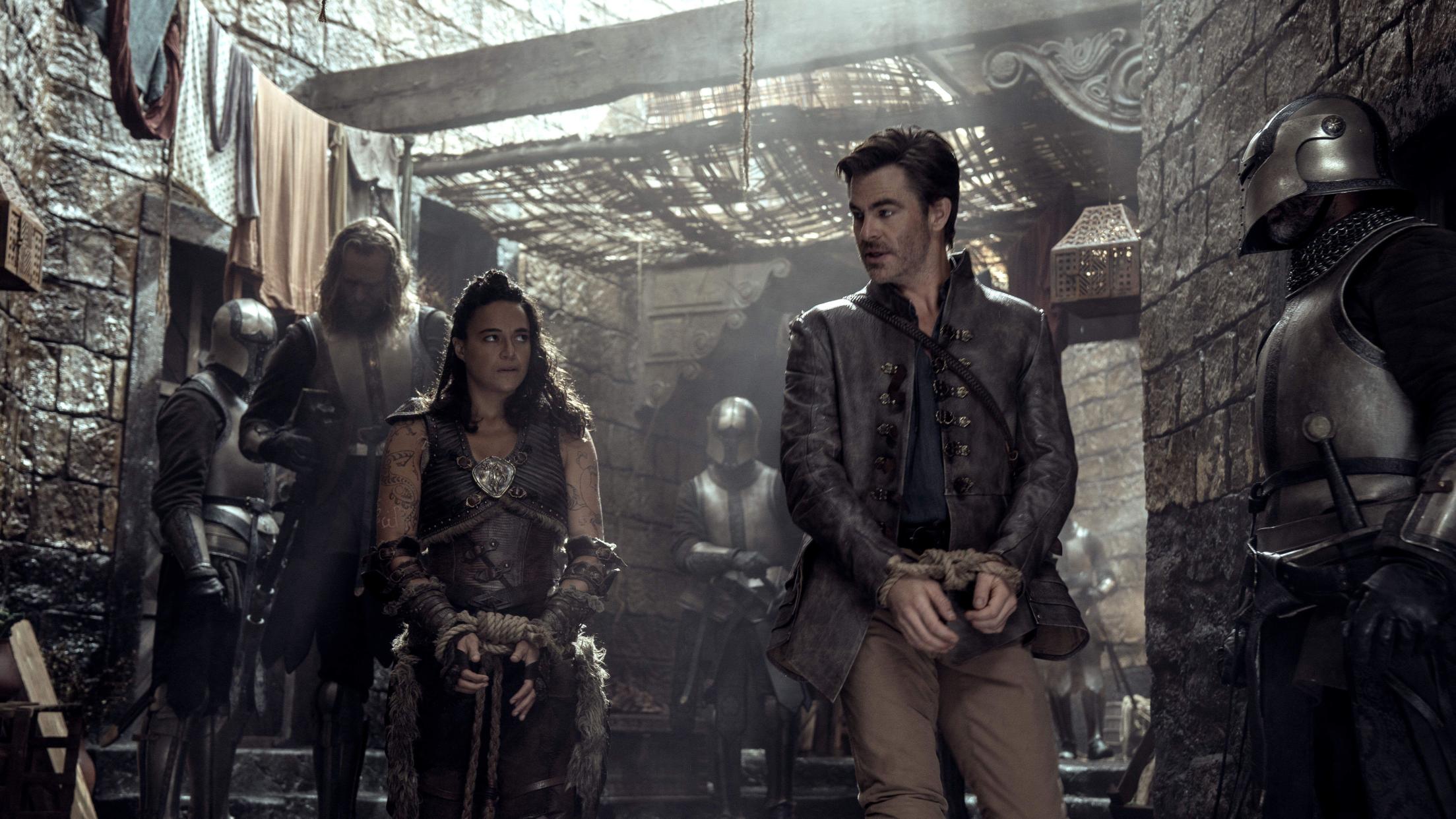 Michelle Rodriguez and Chris Pine in Dungeons & Dragons: Honour Among Thieves