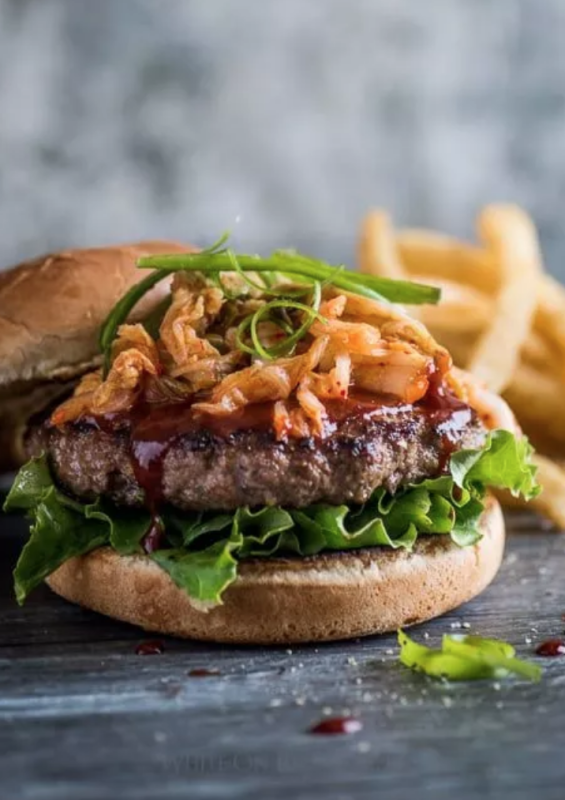 <p>White on Rice Couple</p><p>Made with patties that are first marinated with gochujang sauce and then grilled, these Korean gochujang burgers are about to transform your tastebuds!</p><p><strong>Get the recipe: <a href="https://whiteonricecouple.com/recipes/korean-gochujang-burger/" rel="nofollow noopener" target="_blank" data-ylk="slk:Korean Gochujang Burger;elm:context_link;itc:0;sec:content-canvas" class="link ">Korean Gochujang Burger</a></strong></p>